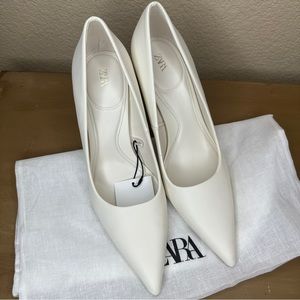 ZARA HIGH HEELED SHOES WHITE - NEW